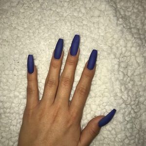 NAVY BLUE MATTE STICK-ON NAILS 💙